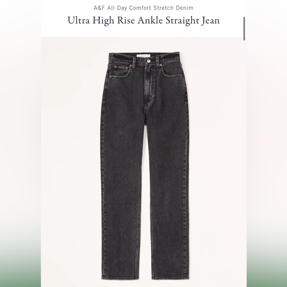 A & F Ultra High Rise Ankle Straight Jean